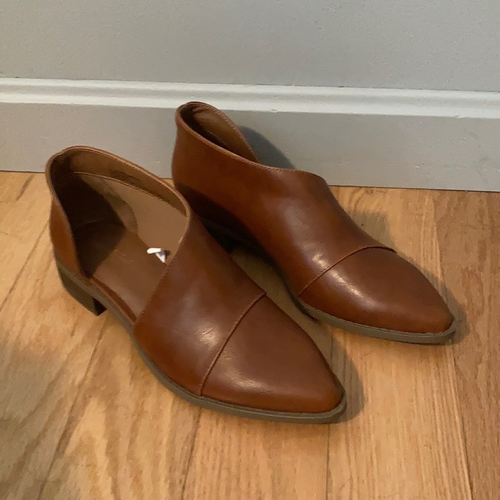 Brown cutout booties